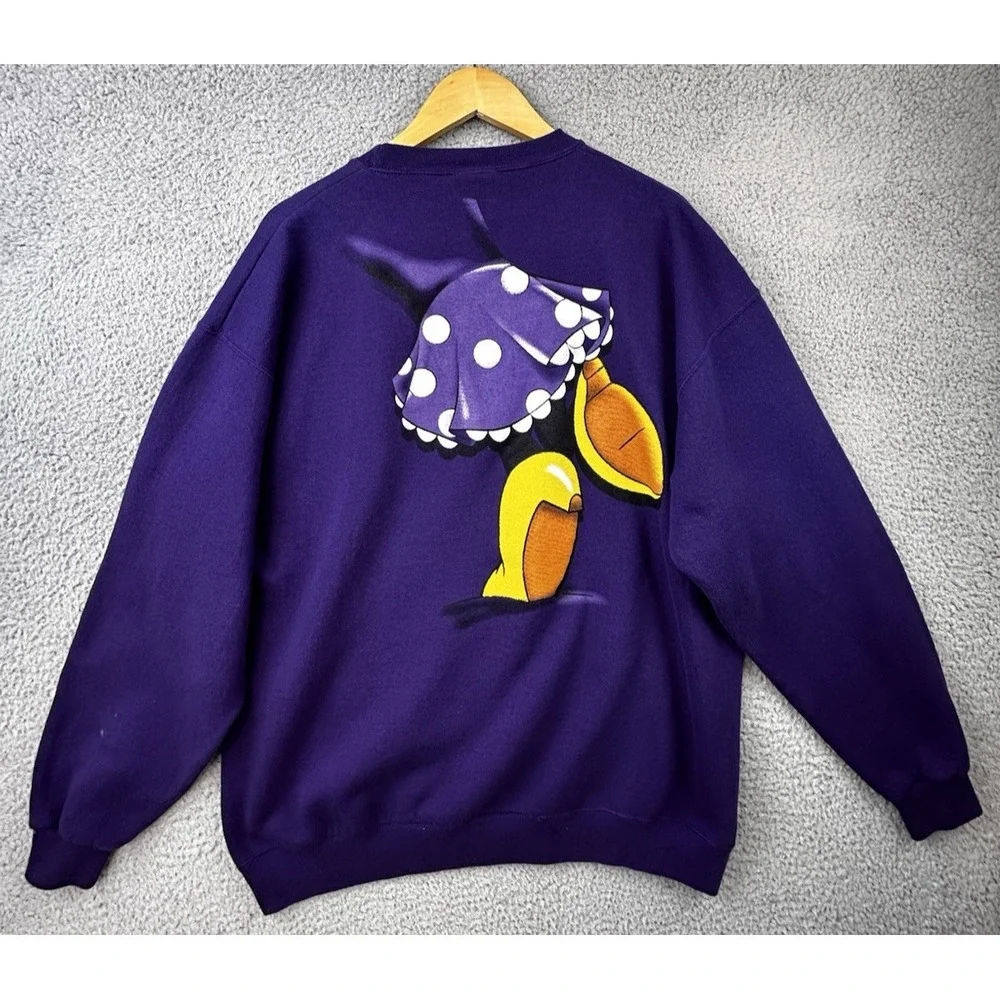 Vintage 90s Mickey Inc Sweatshirt Womens 2XL Minnie Mouse Double Sided Purple